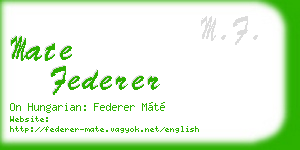 mate federer business card