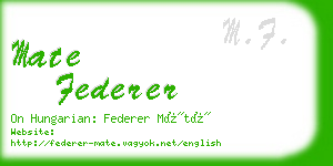 mate federer business card